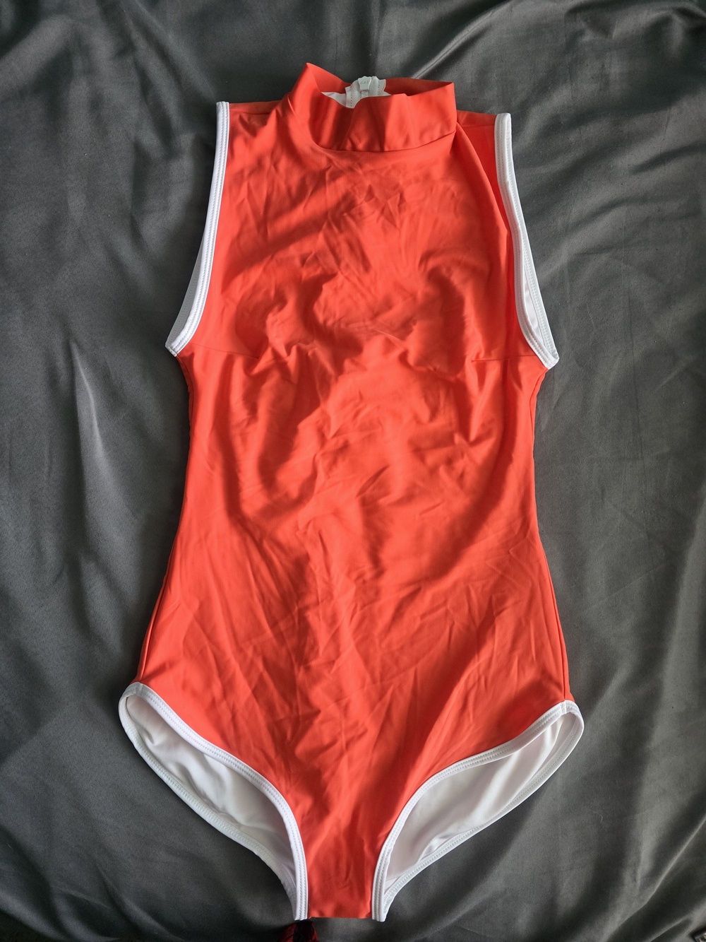 Salt Gypsy Coral High-Neck One-Piece Swimwear with White Trim